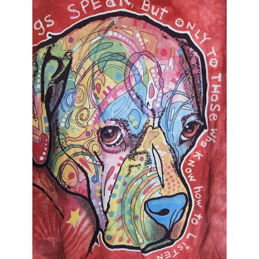 The Mountain Dean Russo Dogs Speak Staffy t-shirt sz M graphic print unisex az